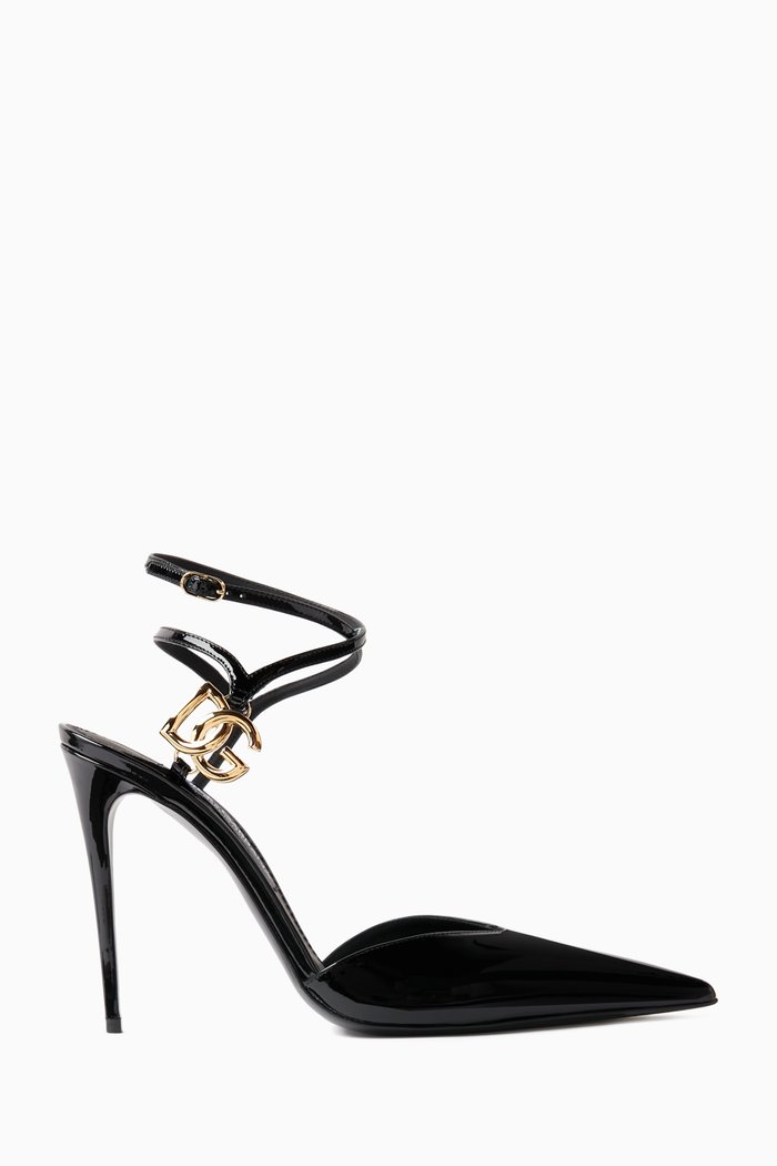 Lollo 105 Sandals in Patent Leather, Black