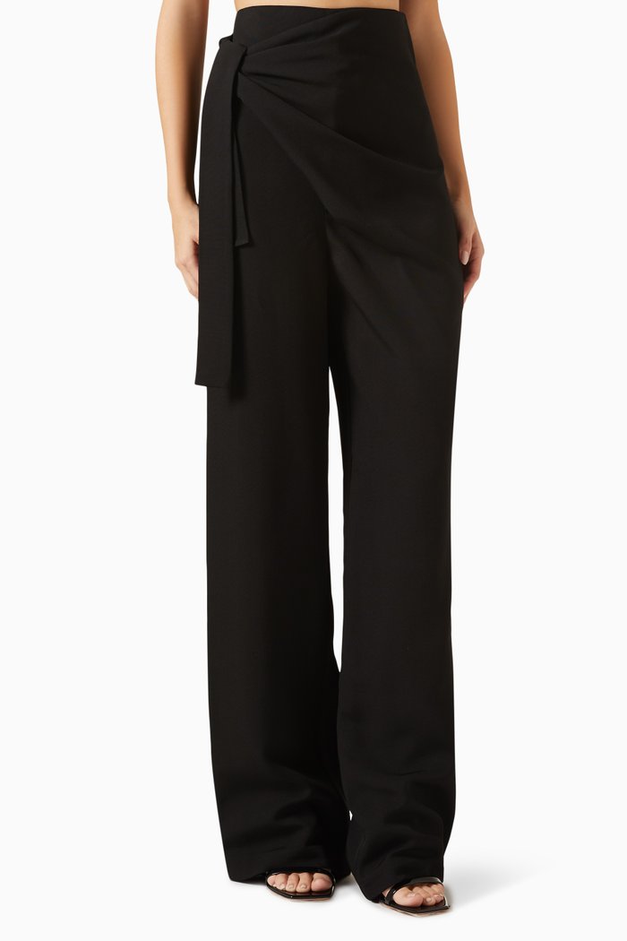 

Carlow Wide-leg Pants in Viscose, Black