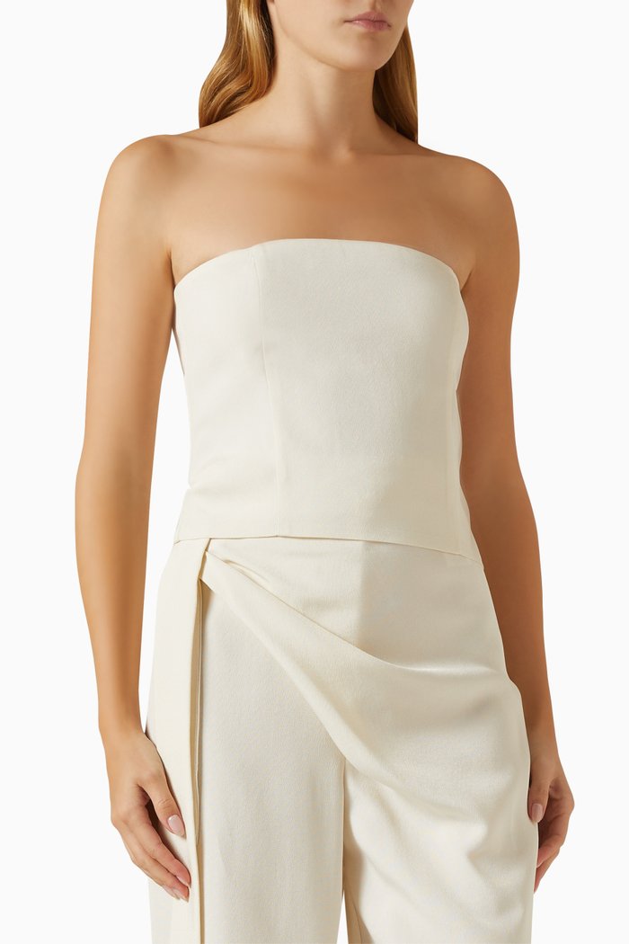 

Tona Strapless Top in Viscose, White