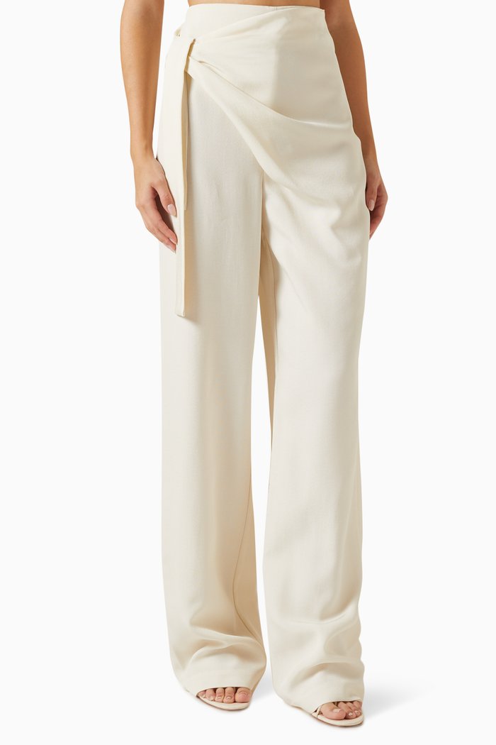 

Carlow Wide-leg Pants in Viscose, White
