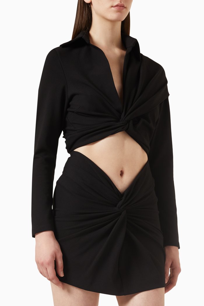 

Vallera Crop Shirt in Viscose-jersey, Black