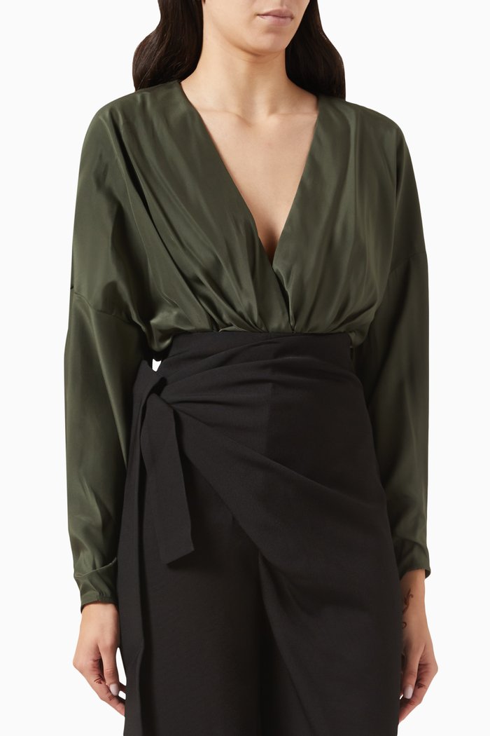 

Nabi Bodysuit in Silk, Green
