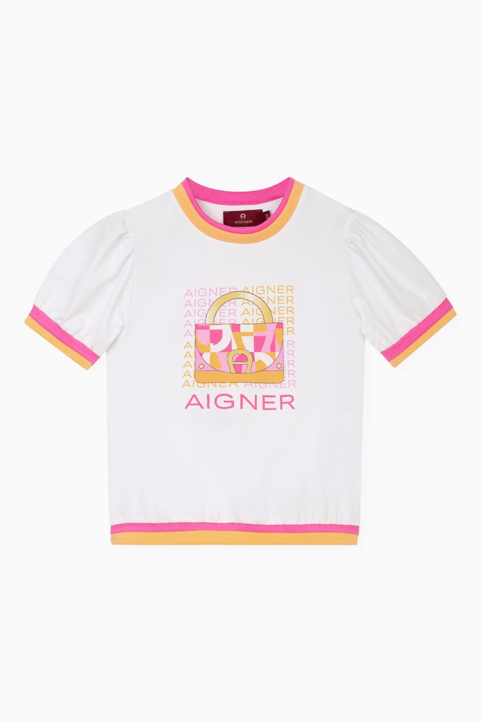 

Logo Print T-Shirt in Cotton, White