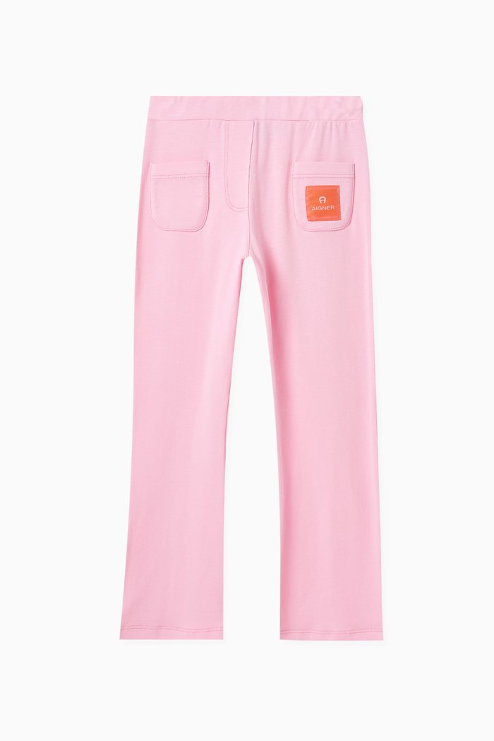 

Logo-patch Trousers in Cotton Jersey, Pink