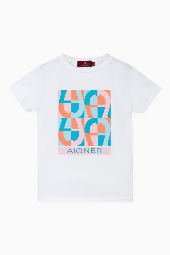

Graphic Logo-print T-shirt in Cotton-jersey, Blue
