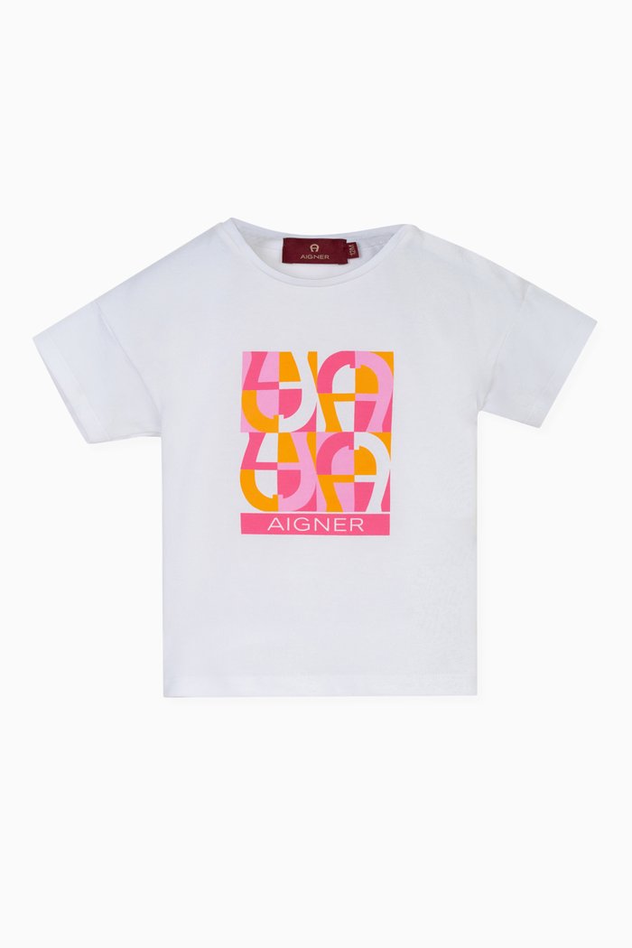 Graphic Logo-print T-shirt in Cotton-jersey, Pink