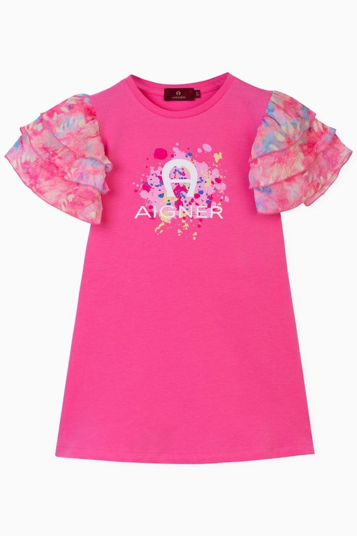 

Logo-print Dress in Cotton-jersey, Pink