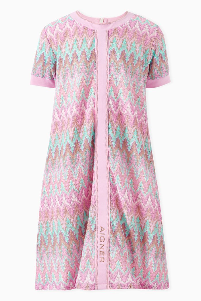 All-over Print Dress in Cotton, Pink