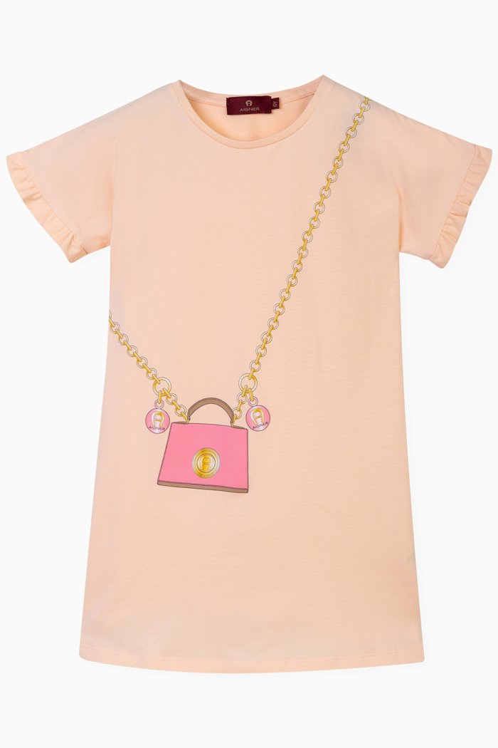 

Bag-print Dress in Cotton-jersey, Pink