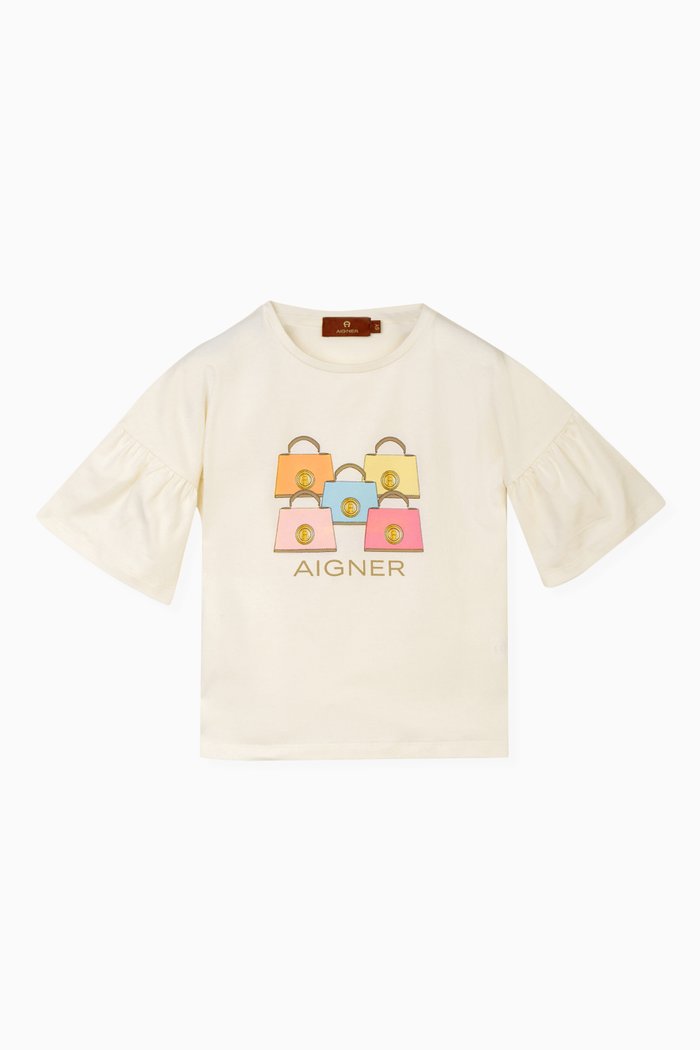 

Flared-sleeve T-shirt in Cotton-jersey, Gold
