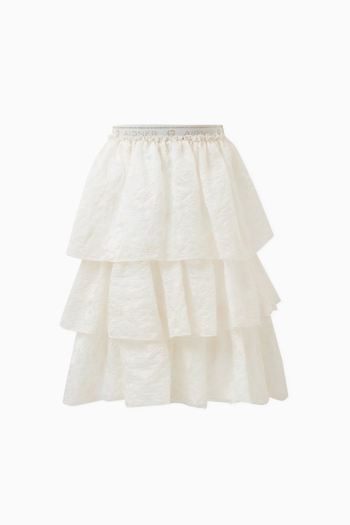 

Three Tiered Skirt in Voile, Gold