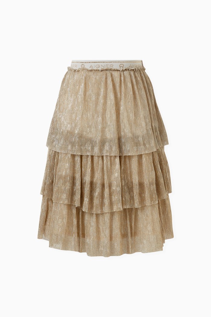

Shimmer Layered Skirt, Gold