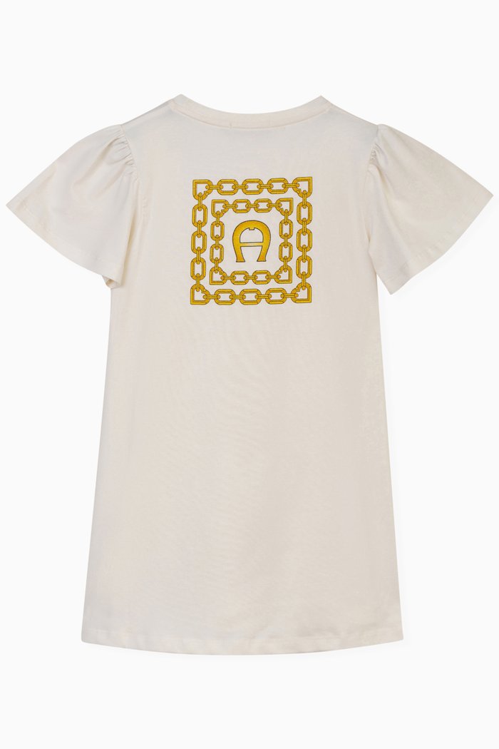 

Logo Dress in Cotton, Gold