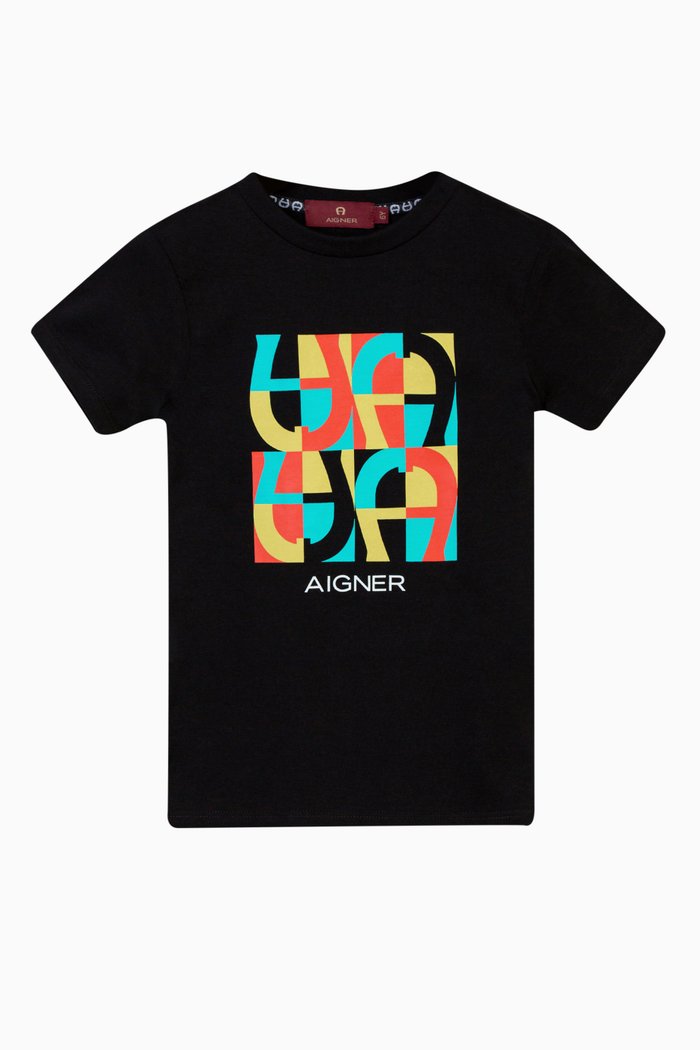 

Printed T-shirt in Jersey, Black