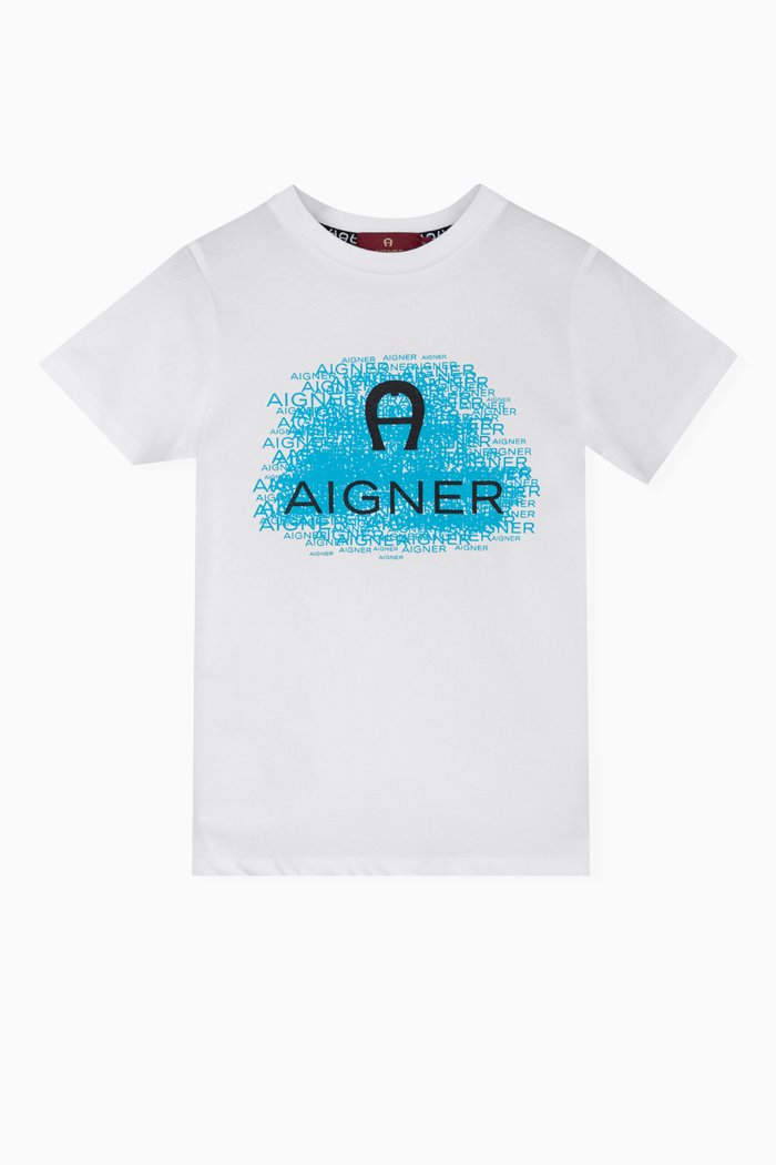 

Bold Logo-print T-shirt in Cotton-jersey, Blue