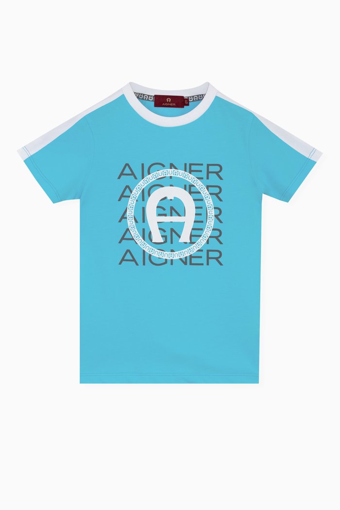 

Bold Logo-print T-shirt in Cotton-jersey, Blue