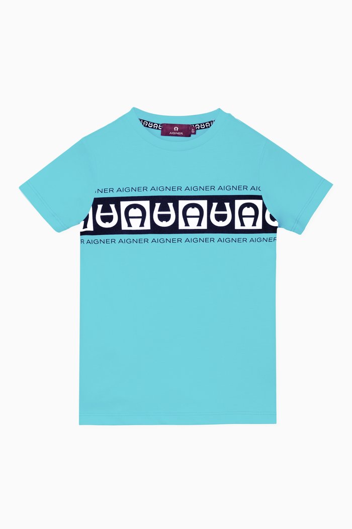 Logo T-Shirt in Cotton, Blue