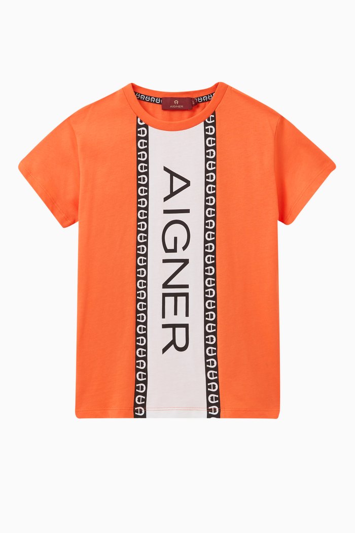 

Logo-stripe T-shirt in Cotton-jersey, Red