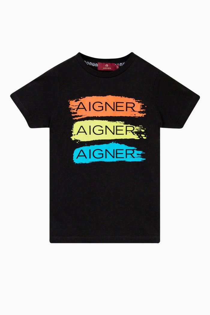 

Logo Print T-Shirt in Cotton, Black