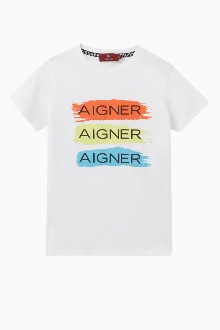 

Logo Print T-Shirt in Cotton, White