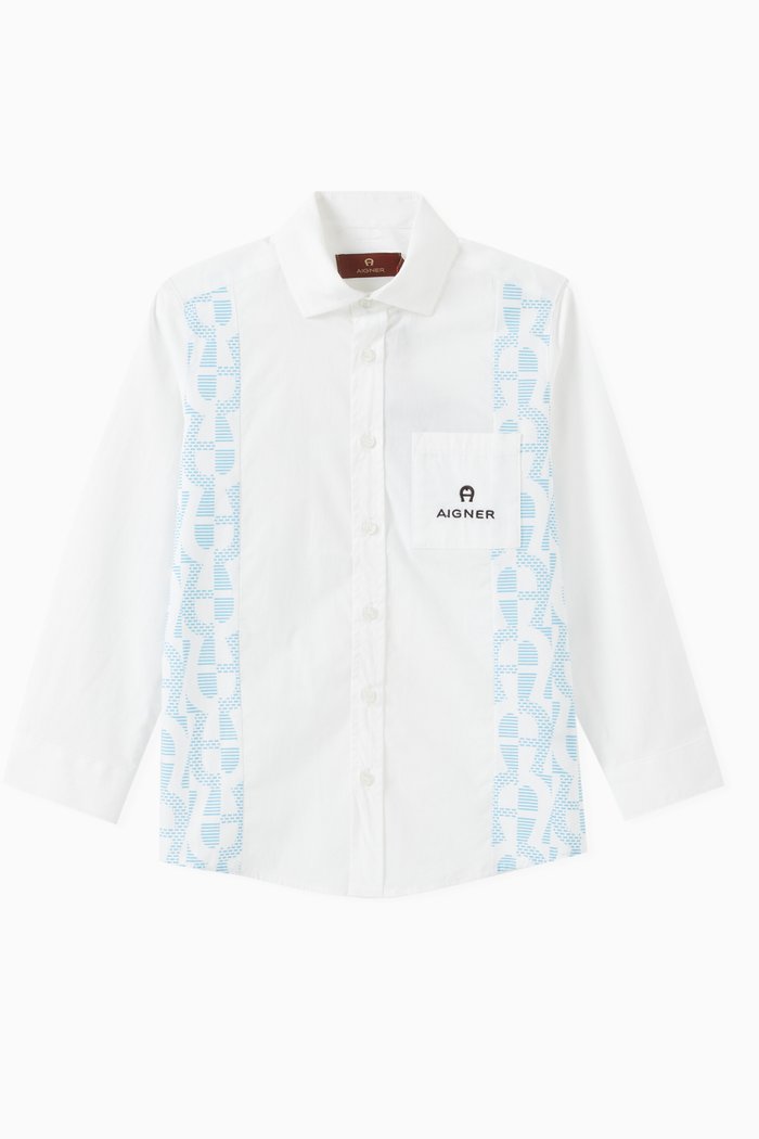 

Side Logo Print Shirt in Cotton, White