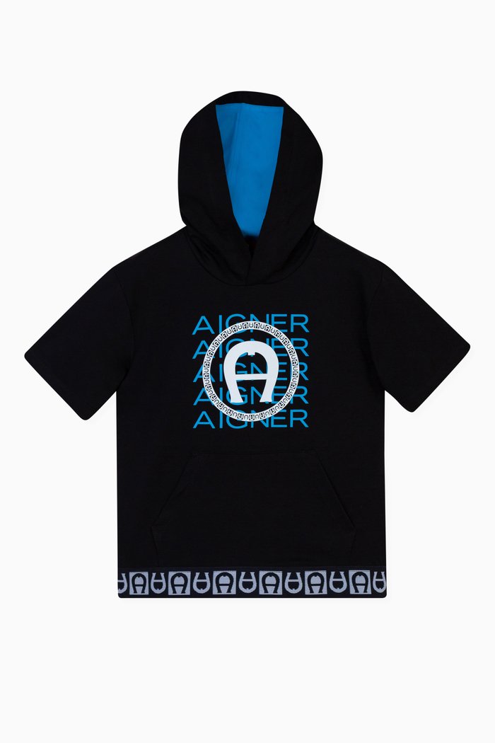 

Logo Hooded Sweatshirt in Cotton, Black