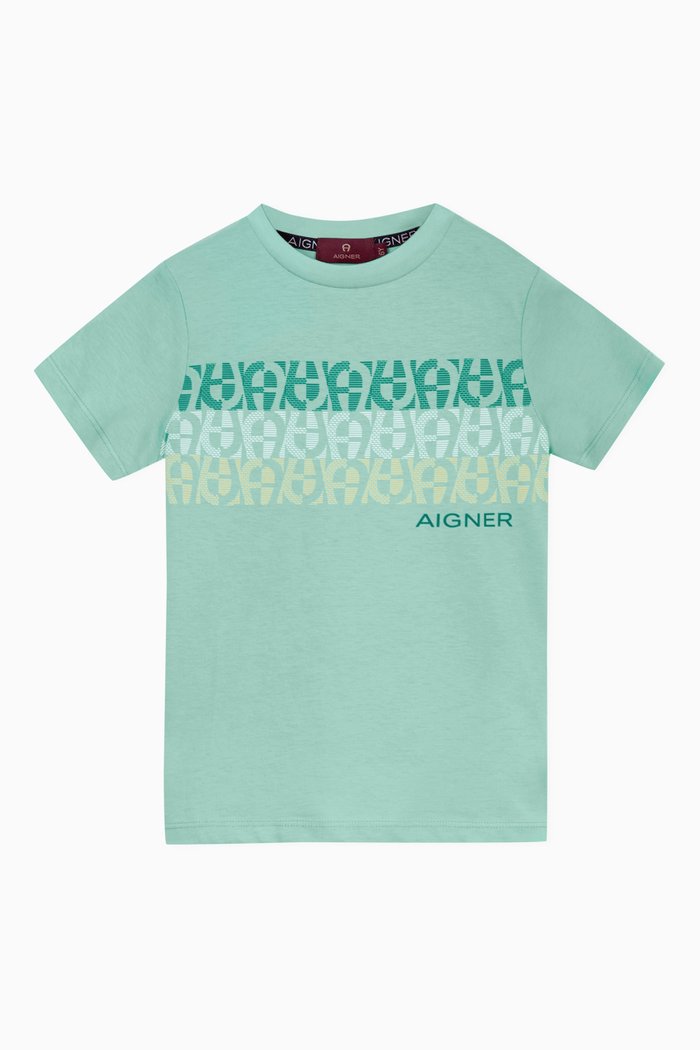 

Graphic Logo-print T-shirt in Cotton-jersey, Blue