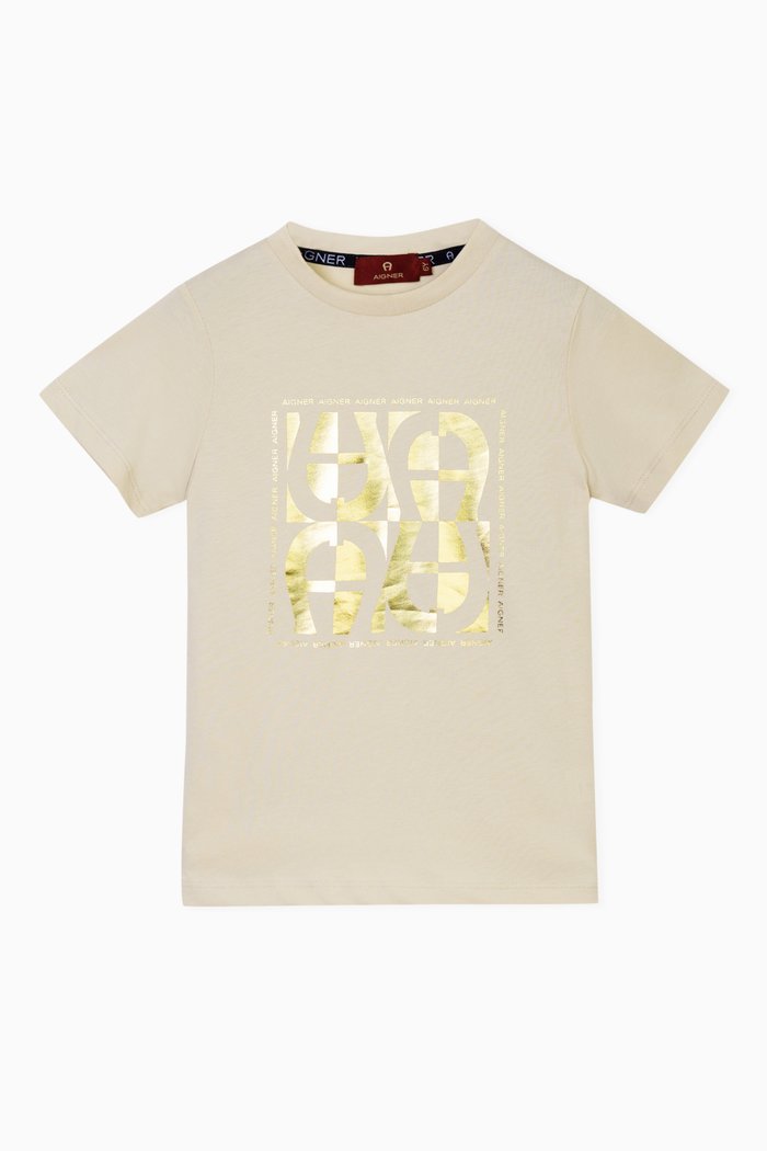

Logo Print T-Shirt in Cotton, Neutral