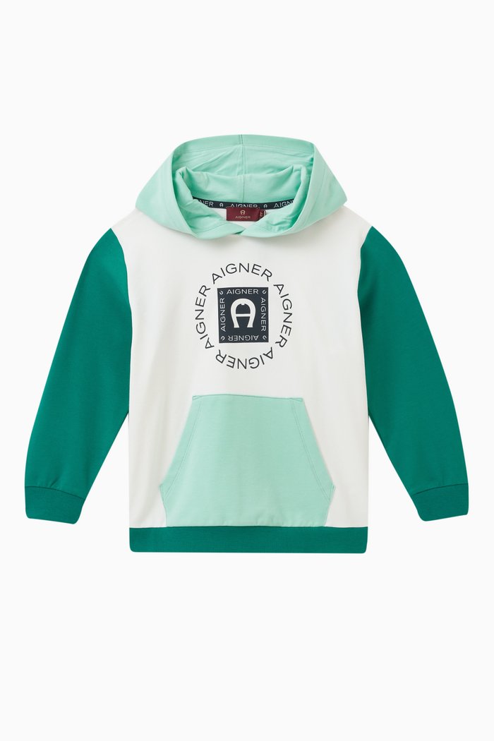 

Logo Hooded Sweatshirt in Cotton, Green