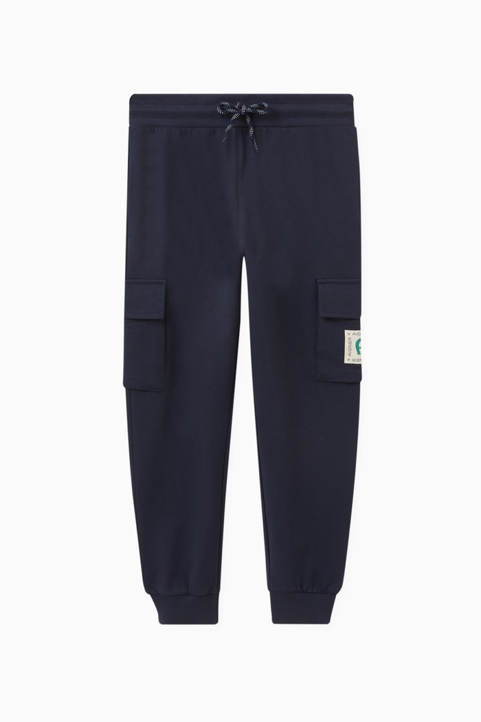 

Logo Trousers in Cotton, Blue
