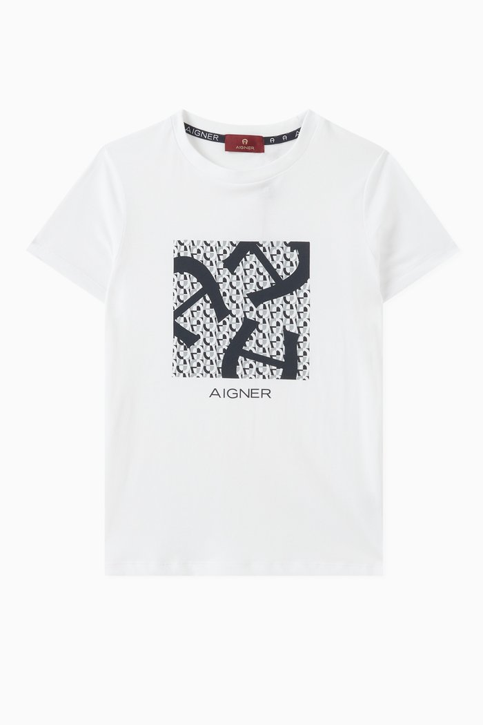 

Logo Print T-Shirt in Cotton, White