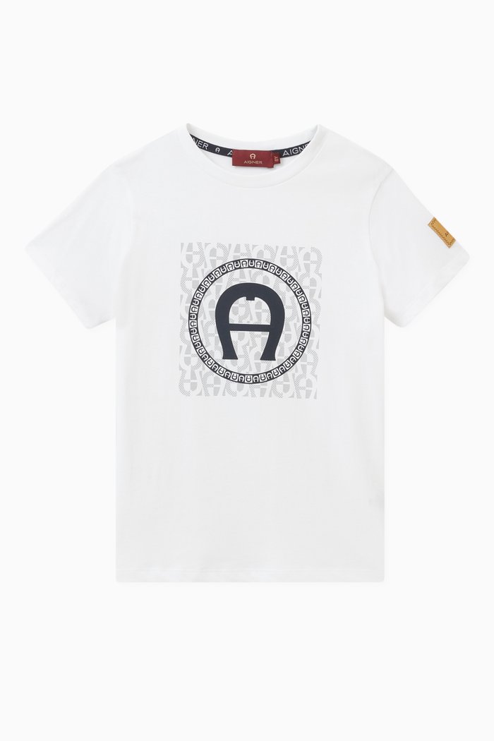 

Graphic Logo-print T-shirt in Cotton-jersey, Grey