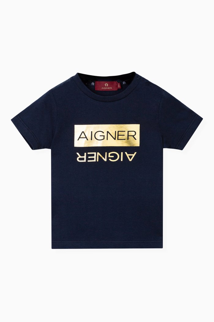 

Upside-down Logo T-shirt in Cotton-jersey, Blue