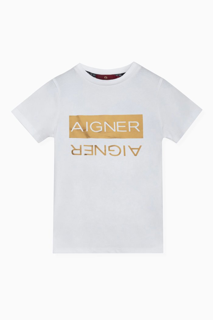 

Upside-down Logo T-shirt in Cotton-jersey, White