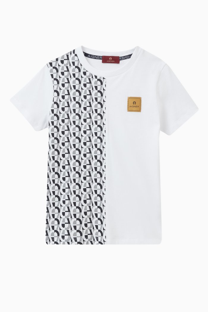 

Logo Print T-Shirt in Cotton, Grey
