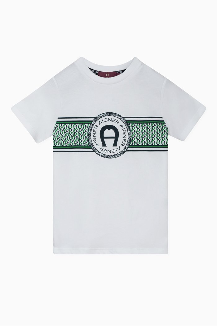 Logo Print T-shirt in Jersey, White
