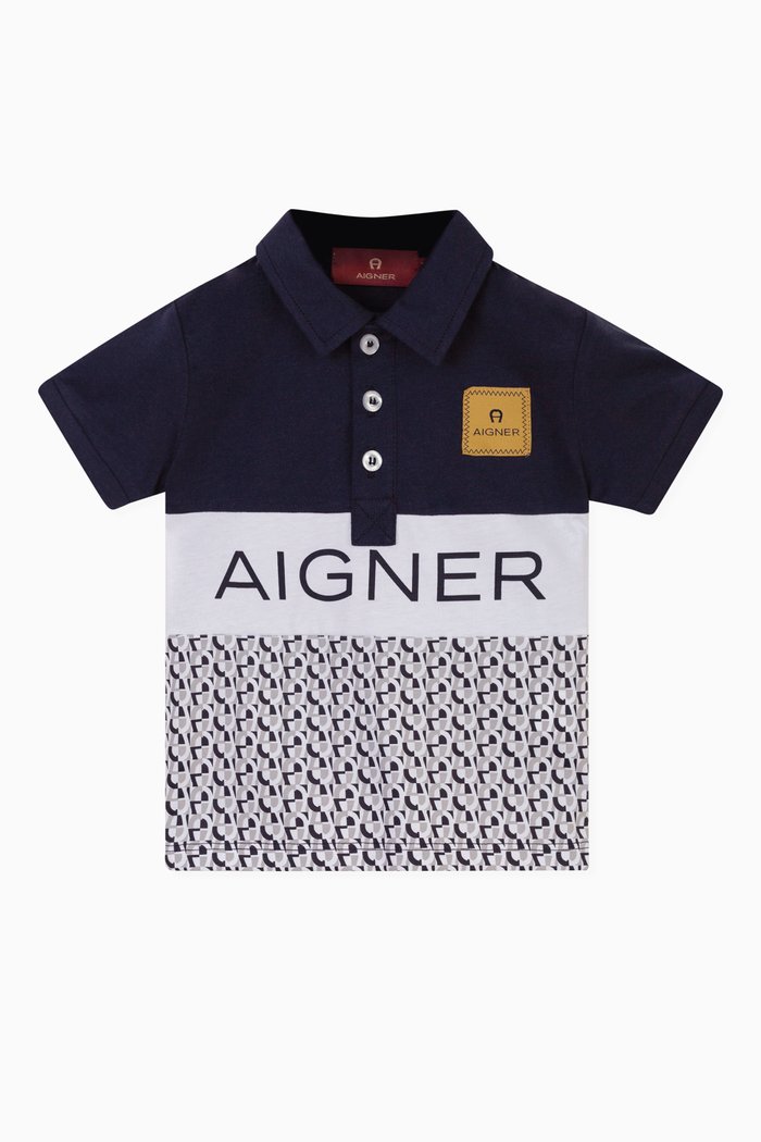 

Logo-print Polo Shirt in Cotton, Blue
