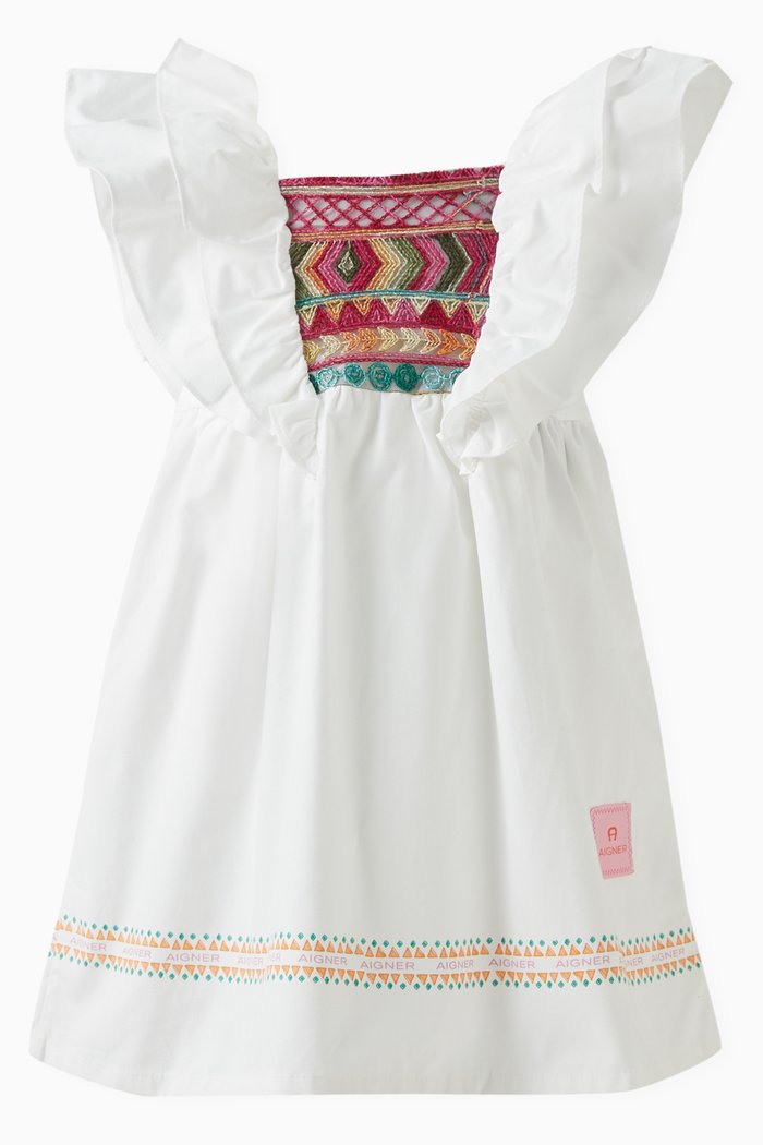 

Frill Dress in Cotton, White