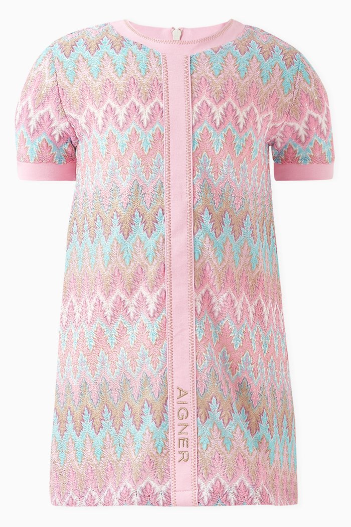 

Printed Dress in Cotton Blend, Pink