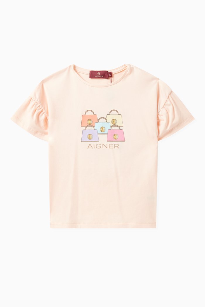 

Logo-print T-shirt in Cotton, Pink