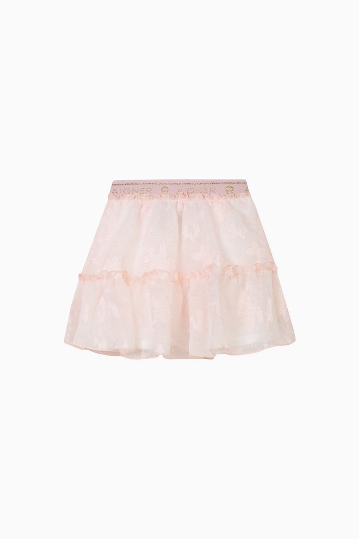 

Floral Skirt in Organza, Pink