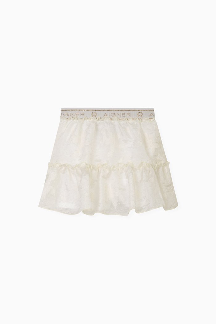 

Floral Skirt in Organza, Gold