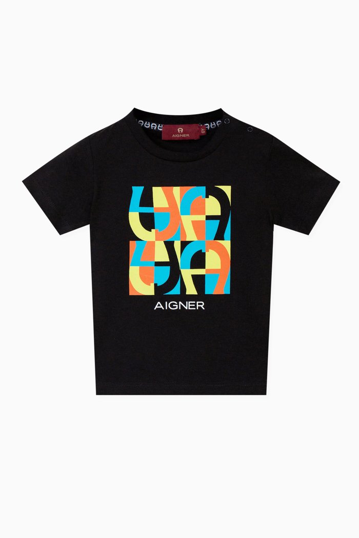 

Graphic Logo-print T-shirt in Cotton-jersey, Black
