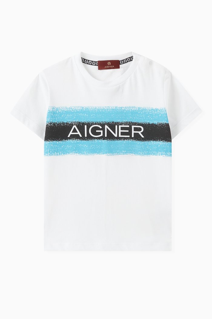 

Bold Logo Print T-shirt in Cotton, White