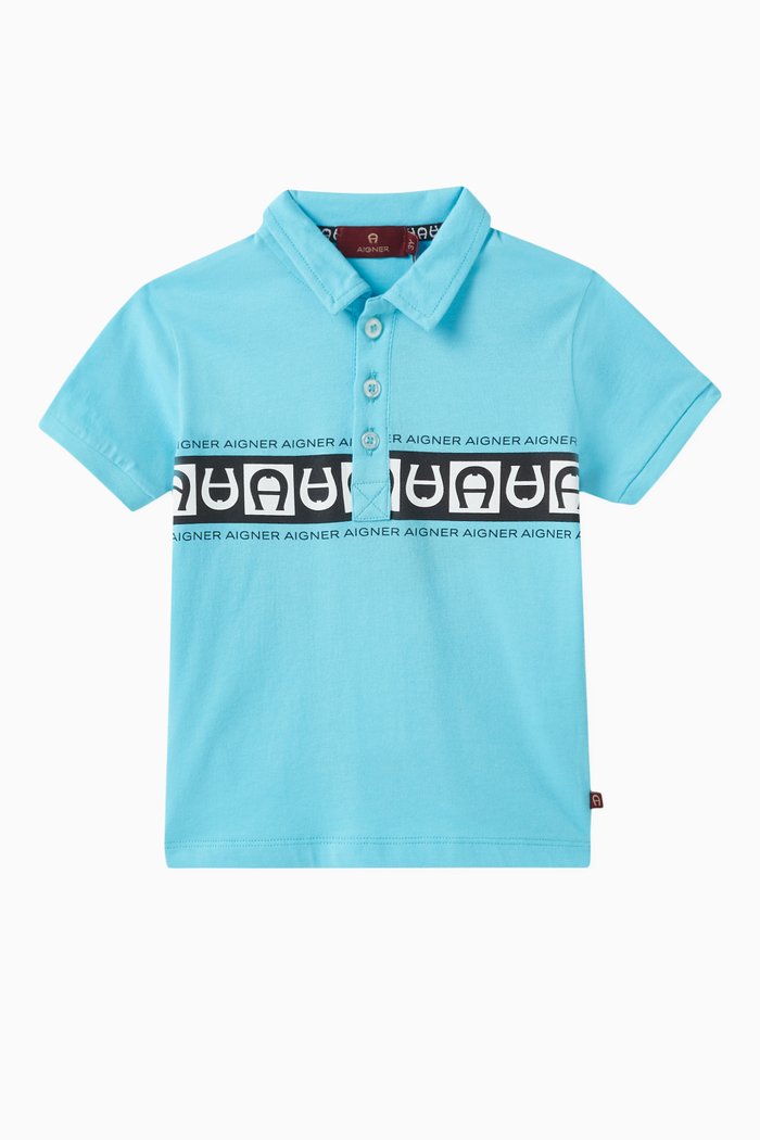 

Logo Polo Shirt in Cotton, Blue
