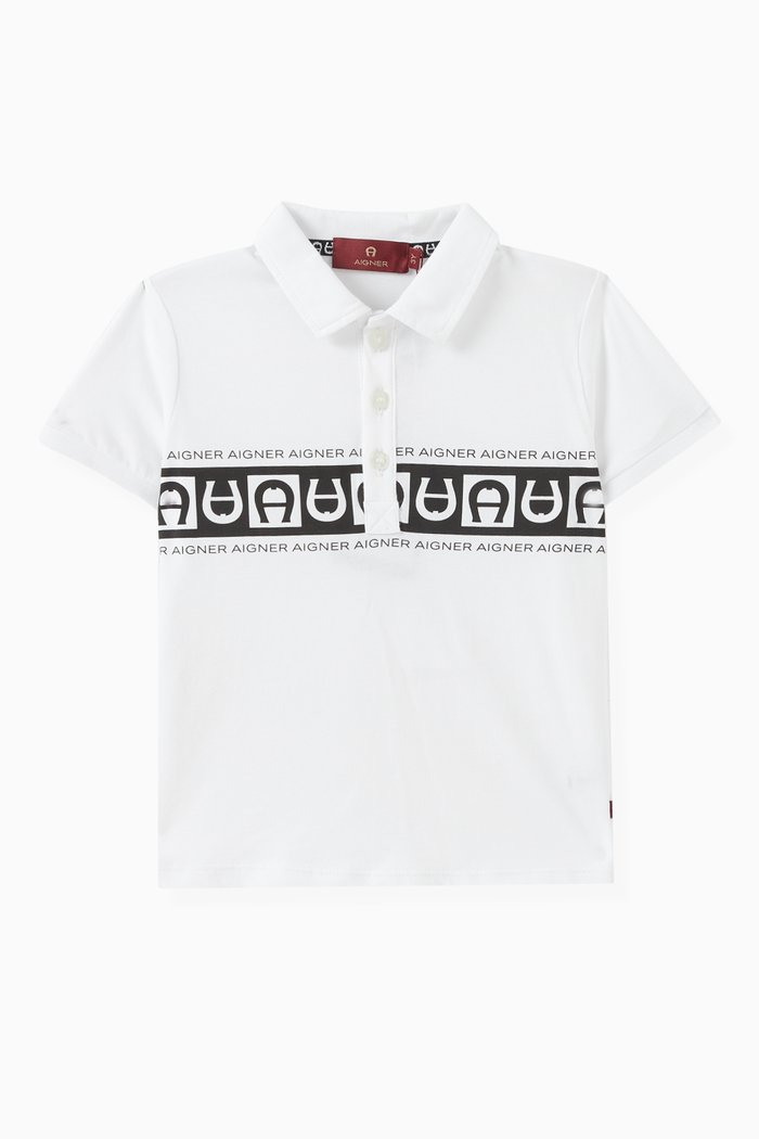 

Logo Polo Shirt in Cotton, White