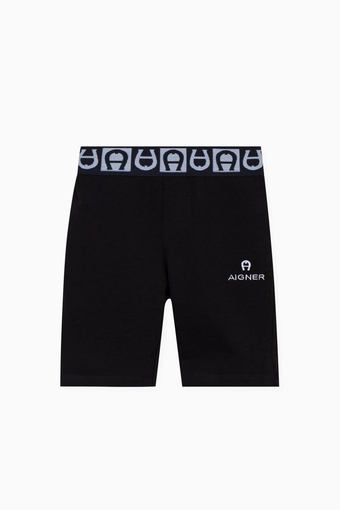 

Logo Bermuda Shorts in Poplin, Black
