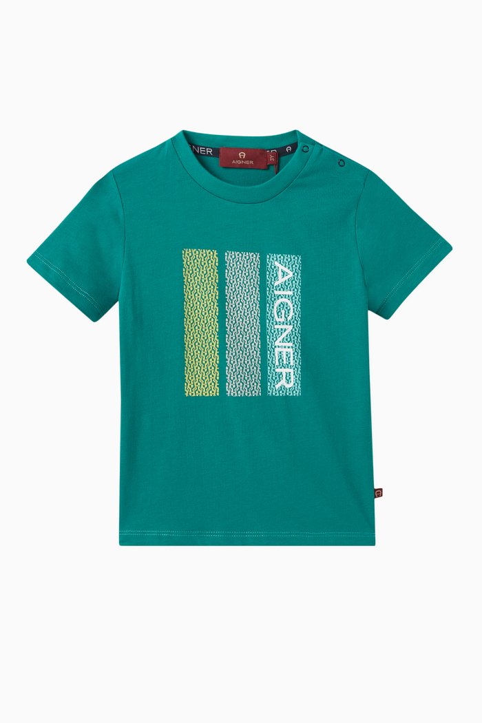 

Graphic Logo-print T-shirt in Cotton-jersey, Green