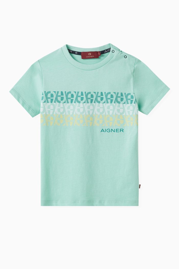 

Graphic Logo-print T-shirt in Cotton-jersey, Blue