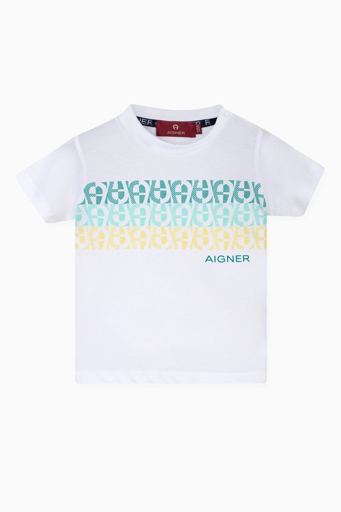Graphic Logo-print T-shirt in Cotton-jersey, White